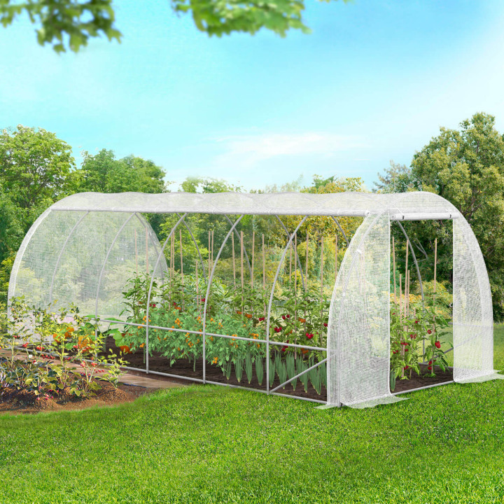 A buon mercato 18 m² bianco telone giardino tunnel serra | ID mercato