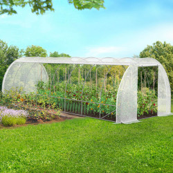 Serra a tunnel da giardino 24 m² economica con telone bianco