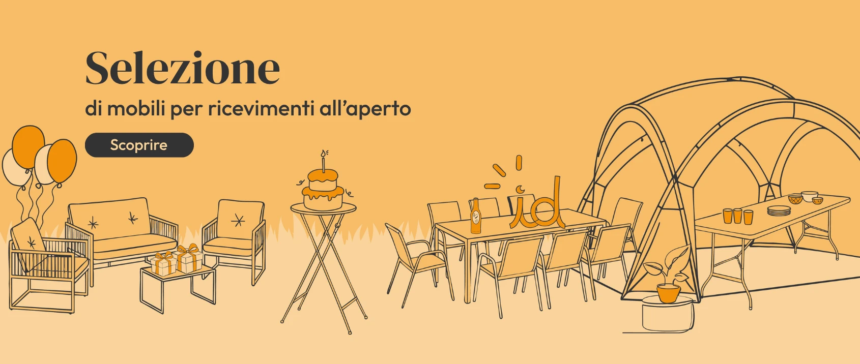 Create i vostri ricevimenti all'aperto
